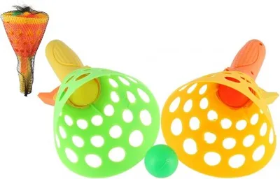 Produktbild von Fangballspiel 2Stück + 3 Bälle Kunststoff 19cm
