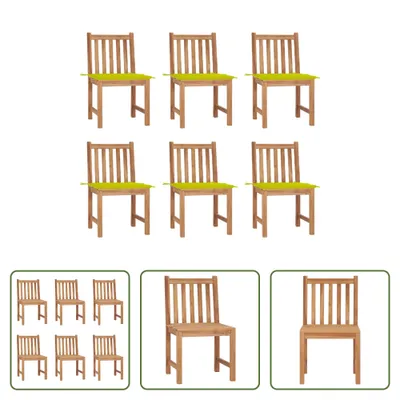Produktbild von The Living Store Gartenstühle 6 Stk. mit Kissen Massivholz Teak