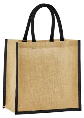 Image de Westford Mill - Sac cadeau, mini, jute amidonné FK2052 (taille unique) (naturel/noir)