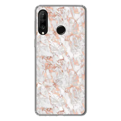 Produktbild von MuchoWow® Handyhülle Schutzhülle Hülle für Huawei P30 Lite Marmor - Roségold - Luxus - Muster Silikon Softcase Handy Hülle - Handyhülle