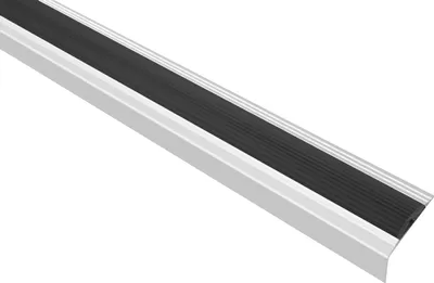 Produktbild von Effector Stufenkantenprofil aus eloxiertem Aluminium - Treppenkanten Schutz - (A38 Silber) Anti Rutsch Winkelleiste Zierschiene Aluleiste Zierprofil