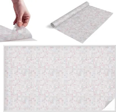Zdjęcie produktu dla Folia witrażowa do okien - 116x200 cm - Folia witrażowa, dekoracyjna i nieprzezroczysta - Samoprzylepna dekoracyjna folia szklana w witrażowym wzorze - Ochrona UV, łatwa w montażu, dekoracja okna - Kamienna mozaika