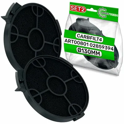2 Kohlefilter für Dunstabzugshaube CARBFILT4, rund, 142 x 50 mm