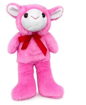Produktbild von Schaf Kuscheltier mit Schleife 32 cm Rosa Plüschtier Stofftier Niedliches Schaf Geschenk für Kinder