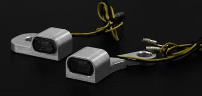 Imagen del producto de Luces intermitentes LED compatibles con Harley Davidson Softail, modelo 5, color plateado