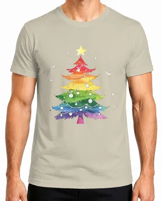 Zdjęcie produktu dla LGBTQ Gay Christmas Tree - Christmas Gift Świąteczna koszulka męska, Nature, XXL