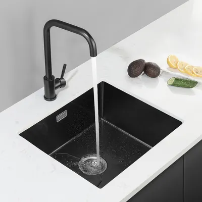 Produktbild von Cecipa Einbauspüle Edelstahl 50x44 cm Küchenspüle Spülbecken Spülen mit Ablaufgarnitur,  Anthrazit