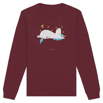 Produktbild von Mr. & Mrs. Panda Baumwoll Pullover Einhorn Sternenhimmel Größe S - Burgundy - Geschenk, Sweater, Einhörner, Sweatshirt, Pulli, Unicorn, Sterne, Verrückt
