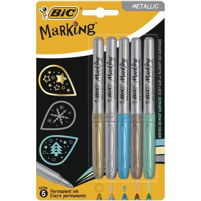 Zdjęcie produktu dla Marker Permanentny BIC Marking Metallic Ink 5 kolorów blister mix