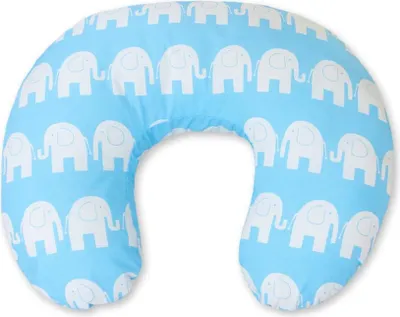 Obrázok produktu pre Kojiaci vankúš - dojčiaci vankúš croissant - ergonomický a pohodlný, prateľný poťah - sloní modrá