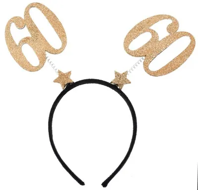 Produktbild von Damen Haarreif für den 60. Geburtstag, Party-Accessoire mit '60' Dekoration