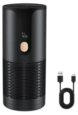 Produktbild von Tragbarer Mini-Luftreiniger mit HEPA H13 Filter – 15 dB leise – 210 g, USB-C, 360° – 3-Stufen-Filter für Auto, Schreibtisch und Reisen