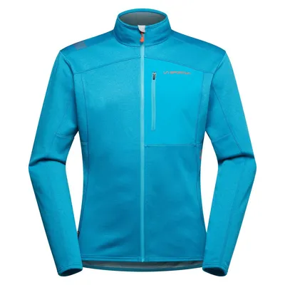 La Sportiva Elements Jkt M in Blau; Midlayer Jacke für Herren mit Reißverschluss und Brusttasche.