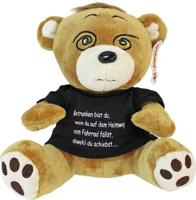Produktbild von Ulkiger Teddy mit Spruch auf Shirt "Saufen"