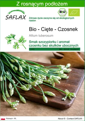Zdjęcie produktu dla SAFLAX - Bio - Cięte - Czosnek - 100 Nasiona - Z podłożem uprawowym wolnym od zarazków - Allium tuberosum