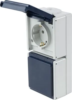 Produktbild von as-Schwabe Aufputz-Steckdose 2-fach senkrecht 230V 16A IP54