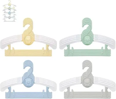 Image de Lot de 20 patères pour enfants, empilables, en forme d'ours, antidérapantes, patères peu encombrantes pour les vêtements de bébé (4 couleurs)