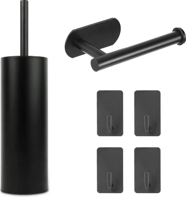 Image de Ensemble d'accessoires de salle de bain, 3 pièces, noir