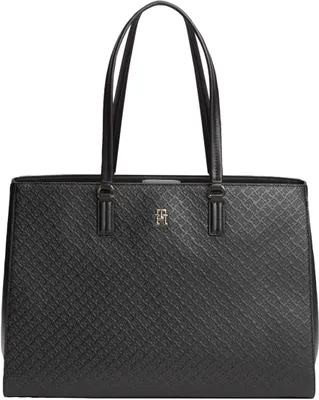 Obrázok produktu pre Tommy Hilfiger, dámska kabelka typu "tote bag", čierna, s potlačou monogramu