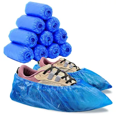 CPE Schuhüberzieher, 100 Stück, blau, wasserdicht, Einheitsgröße