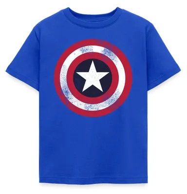 Produktbild von Spreadshirt Avengers Captain America Emblem Kinder T-Shirt, 98/104 (3-4 Jahre), Royalblau