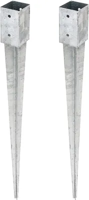Produktbild von Alberts Einschlag-Bodenhülse | für Rund- oder Vierkantholzpfosten | feuerverzinkt | 71 x 71 mm | Gesamtlänge 900 mm | 2er Set