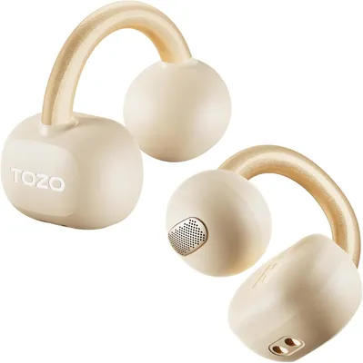 Produktbild von TOZO OpenEarRing Open-Ear Kopfhörer Bluetooth 5.4, Clip-On Design, AI ENC, App-Steuerung, 40h Laufzeit, LED-Anzeige, Sport & Training