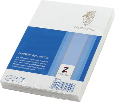 Produktbild von GOHRSMÜHLE Briefumschlag Bankpost DIN C6 80 g/qm hochweiß 25 Briefumschläge