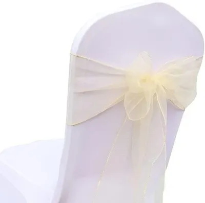 Image de Lot de 50 housses de chaise en organza pour mariages et événements