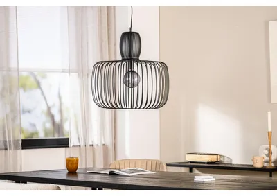 Obrázok produktu pre Zavesené svietidlo H340, čierna kovová konštrukcia, priemer 55 cm