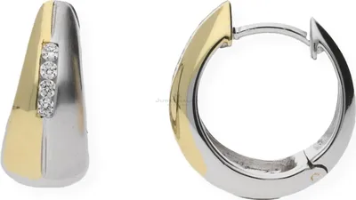 Produktbild von JuwelmaLux Creolen 925 Silber Gold plattiert mit Zirkonia JL20-06-0164