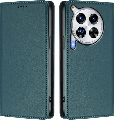Image de Étui en cuir pour Tecno Camon 30 Premier, étui à rabat magnétique en cuirPolyuréthaneavec support, vert