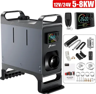 Obrázok produktu pre 12V/24V 8KW naftový ohrievač parkovací ohrievač upgrade karavan truck RV ohrievač vzduchu s LCD spínačom a diaľkovým ovládaním, tmavo šedý