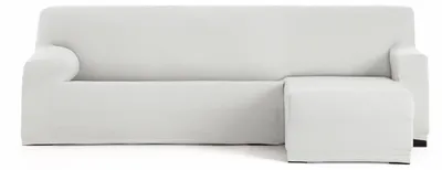 Sofa-Bezug für Chaiselongue, weiß, elastisch, 3 Plätze
