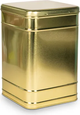 Produktbild von Vorratsdose gold, 2 kg Scharnierdeckel, eckig