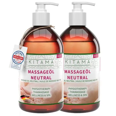 Produktbild von Kitama Massageöl Neutral (ohne Duft) 1-Liter für Physiotherapie Thai-Massage