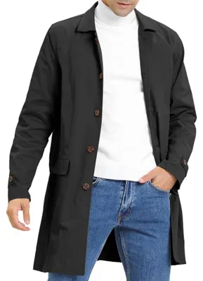 Produktbild von Herren Trenchcoat - Lange Jack - Einreihig - Leichte Revers - Herbst/Winter