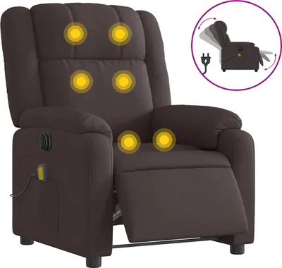 Produktbild von vidaXL Massagesessel Elektrisch Dunkelbraun Stoff