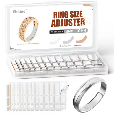 Produktbild von Ringgrößenanpasser Ringschiene Ringgrößenverkleinerer - 3 bis 10 mm - Silikon - Transparent, Grau und Hautfarbe - 234 Stück