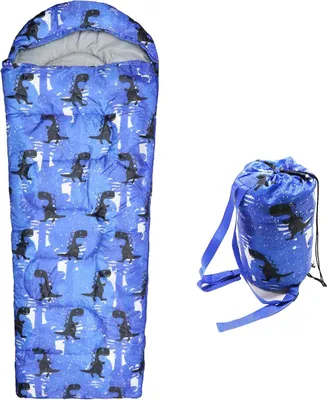 Produktbild von Famanu Schlafsack für Kinder - Leichter 3-Jahreszeiten Camping Schlafsack mit Tragetasche - Wasserfest und bequem