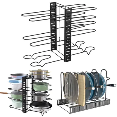 Imagen del producto de Solidchoice: Estante organizador ajustable en altura para ollas y sartenes