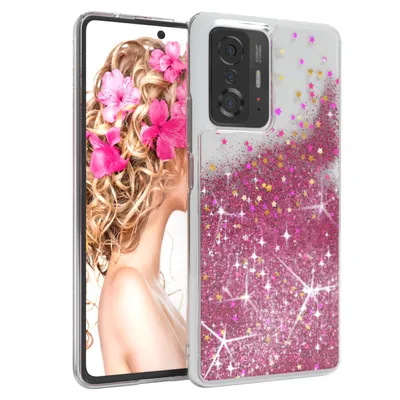 Produktbild von EAZY CASE - Glitzer Hülle kompatibel mit  Xiaomi 11T / 11T Pro 5G Glitzer Schutzhülle, Soft Case, Backcover Transparent mit Motiv