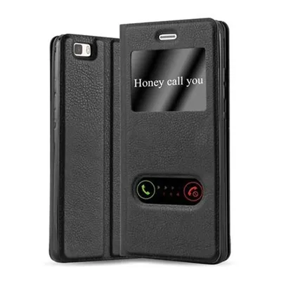 Obrázek produktu pro Cadorabo Protective Case for Huawei P8 LITE 2015 Case in Black Pouzdro na mobilní telefon typu kniha Cover Etui