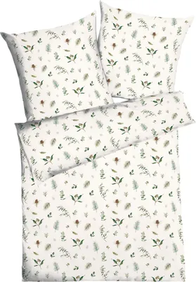 Produktbild von Kaeppel Bettwäsche Winter Greens" grün 1x 155x220 cm + 1x 80x80 cm"