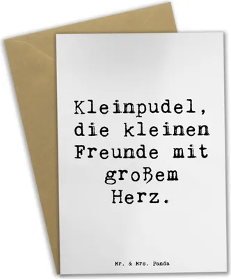 Produktbild von Mr. & Mrs. Panda Grußkarte Spruch Kleinpudel Liebe - Weiß - Geschenk, weihnachtskarten, osterkarten, glückwunschkarten, Hunderasse, wunderbare Beziehung, Sozialverhalten