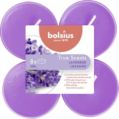 Produktbild von Bolsius True Scents Maxilichten Lavendel 8 Stuks