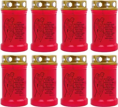 Productafbeelding van Grabkaarsen, set van 8, brandduur: 40 uur (per kaars), afbeelding: engel
