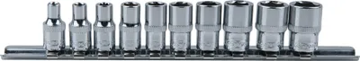 Zdjęcie produktu dla KS TOOLS Zestaw nasadek sześciokątnych 1/4" CHROMEplus 10 szt. 4-13 mm - 918.0620