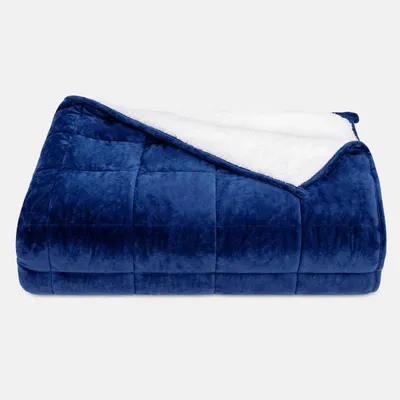 Produktbild von Gewichtsdecke für Erwachsene aus flauschigem Fleece, Edition "Blau"  - 7 KG / 155x200cm - Gewichtete Decke