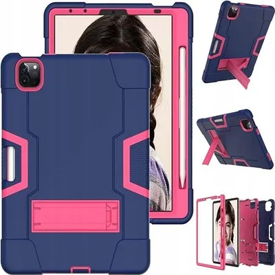 Obrázek produktu pro pouzdro na iPad Pro 12,9" se stojánkem a pouzdrem na tužku - modro-růžová elegance